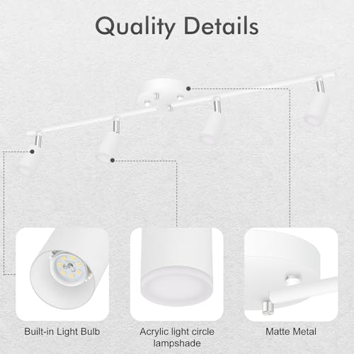 4 Light Track Lighting Fixtures Ceiling (4 light white)