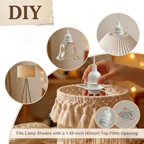20Ft Plug in Pendant Light Hanging Cord Kit (White / 20FT)