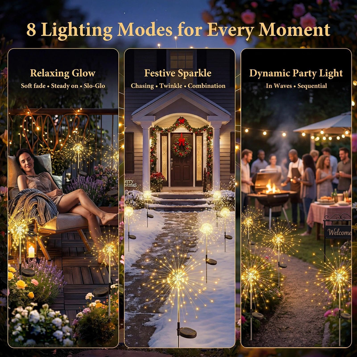 Solar Firework Lights 2 Pack (Warm White / 2 Pack)