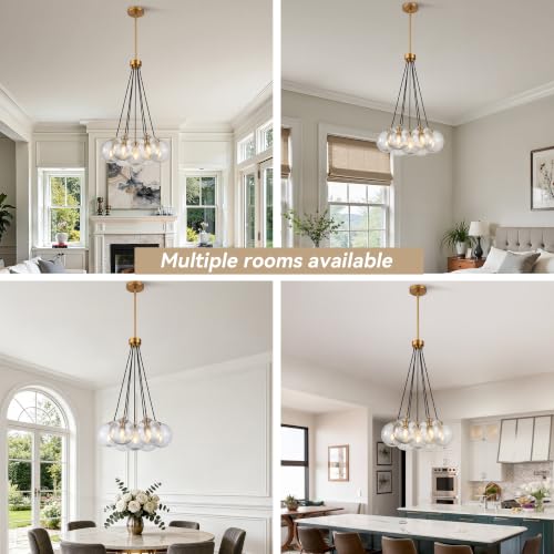 7 LT Gold Sputnik Bubble Chandelier (Gold-Smoke-7 Light / Gold-Smoke-17.75")