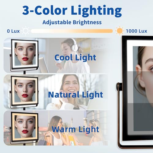 Wall Mounted Makeup Mirror with Lights 1X (Oil Rubbed Bronze)
