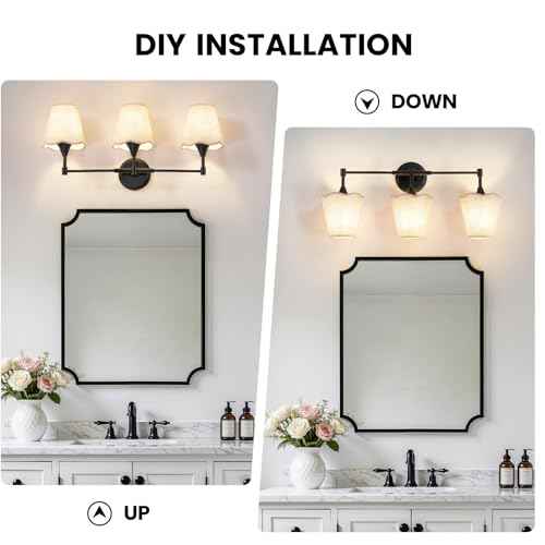 Black Bathroom Vanity Light Fixtures (Matte Black / 3 LIGHT)
