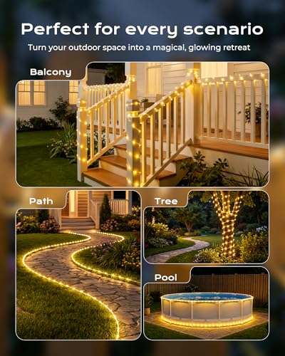 Solar Rope Lights (Warm White / 100 LED 2PACK)