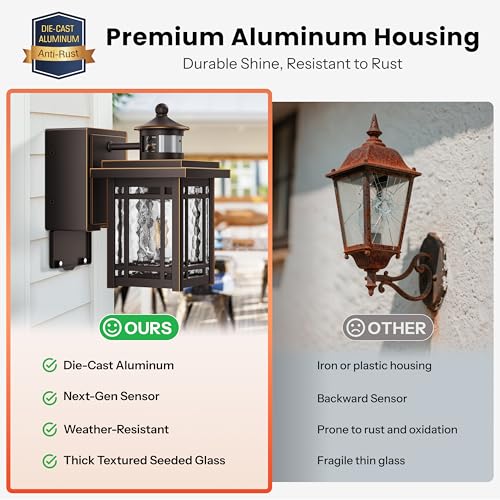 Outdoor Porch Light with Outlet (ORB(Gold Trim) / 2-pack)