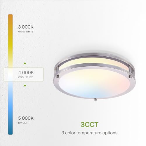 LED 18" Round Flush Mount Lighting (Brushed Nickel)