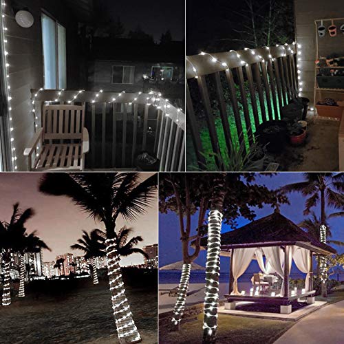 1Pack 72FT 200LED Solar Rope Lights (Pure White / 200 LED)