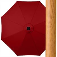 10ft Solar Polyester LED Lighted Patio Umbrella w