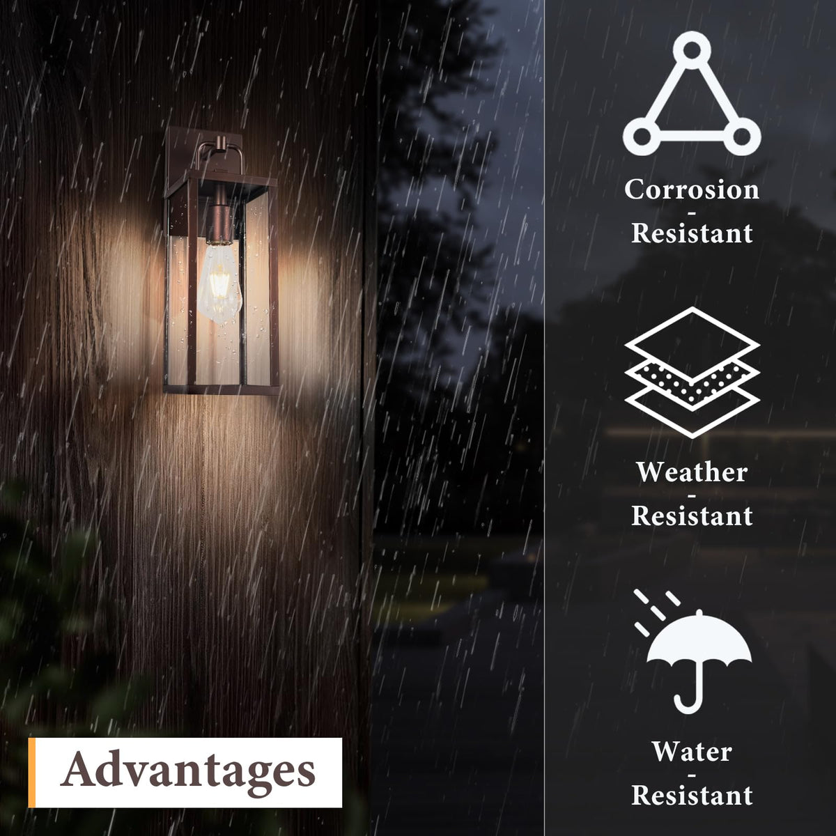 Outdoor Wall Sconce Lights (Oil-Rubbed Bronze / Small-2 Pack)