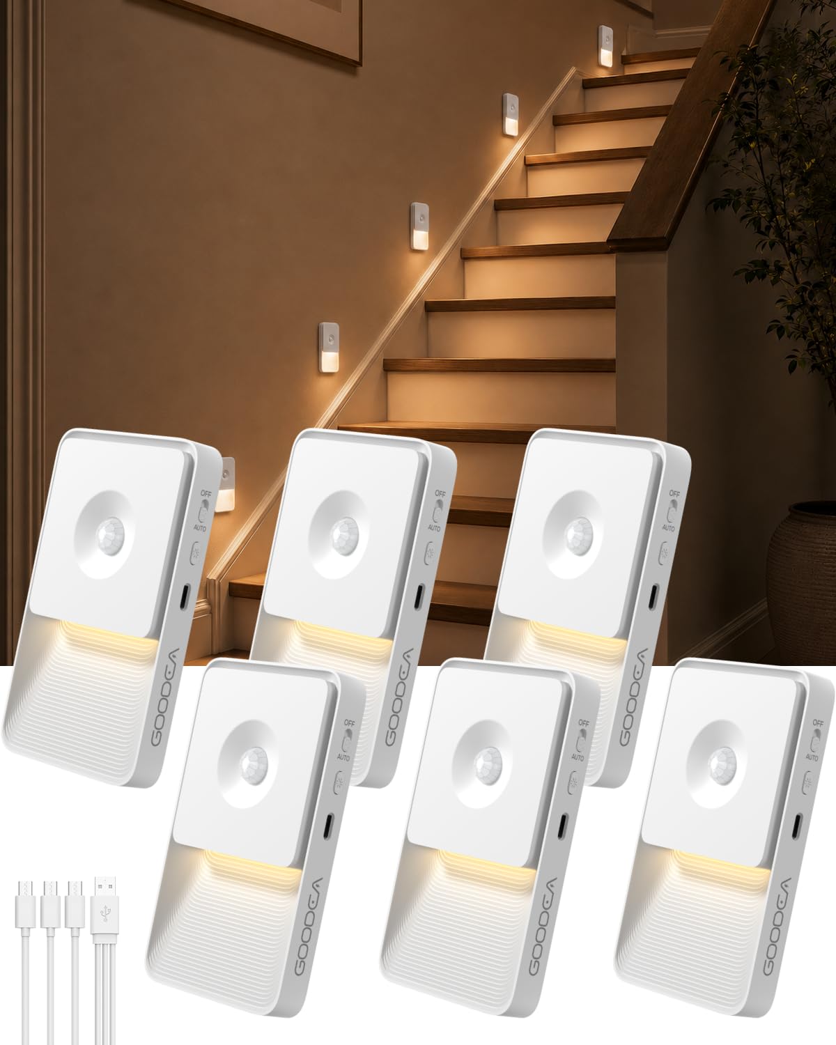 6 Pack Motion Sensor Night Lights