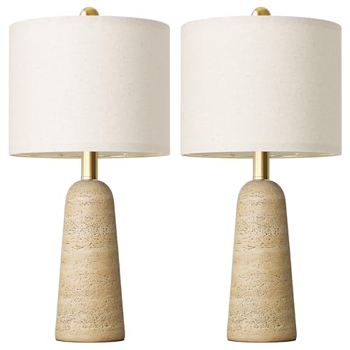 21" Modern Table Lamps Set of 2 (Warm Beige / 21")