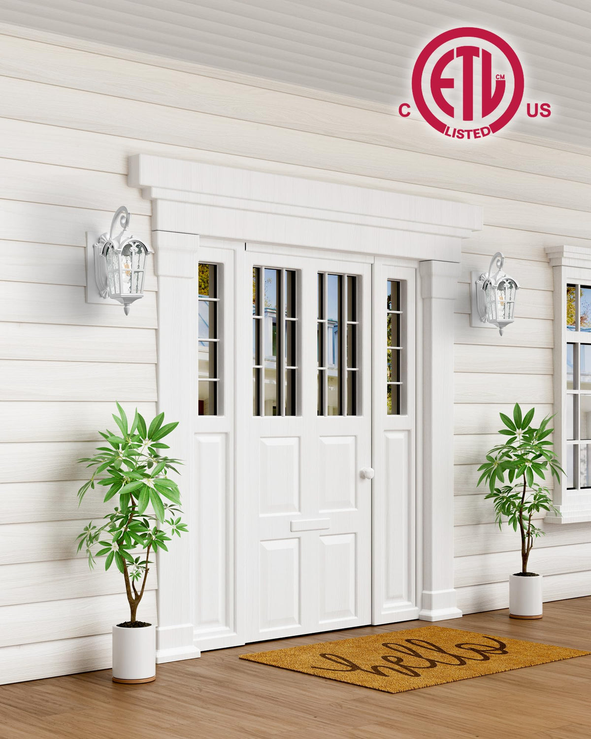 White Porch Lights Outdoor (White / Down 1-Pack)