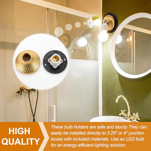 8 Pcs E26 Light Socket Porcelain Lamp Holder Medium Base