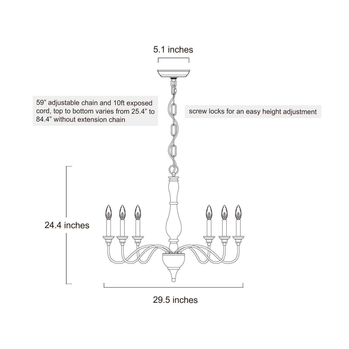 Farmhouse Chandelier (Brown)