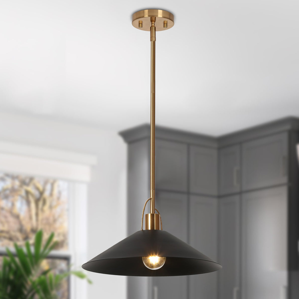 Pendant Lights Kitchen Island (13.8" D / Gold and Black)