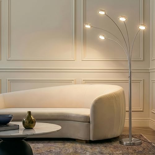 Orion Arc Floor Lamp for Living Room (Satin Nickel)