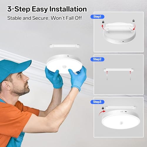 12000mAh Rechargeable Ceiling Light (White-6500K / 12000mAh)