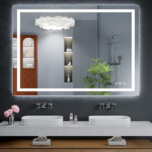 48"x36" LED Bathroom Mirror with Lights (Frontlit & Backlit / 48"L x 36"W)