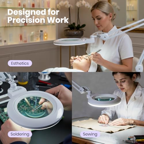 LED Magnifying Lamp with Base (White / 7-inch Lens, Non-CCT with Base)