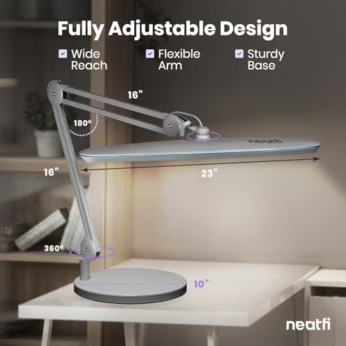 XL 24W LED Desk Lamp (Silver / Non-CCT with Base)