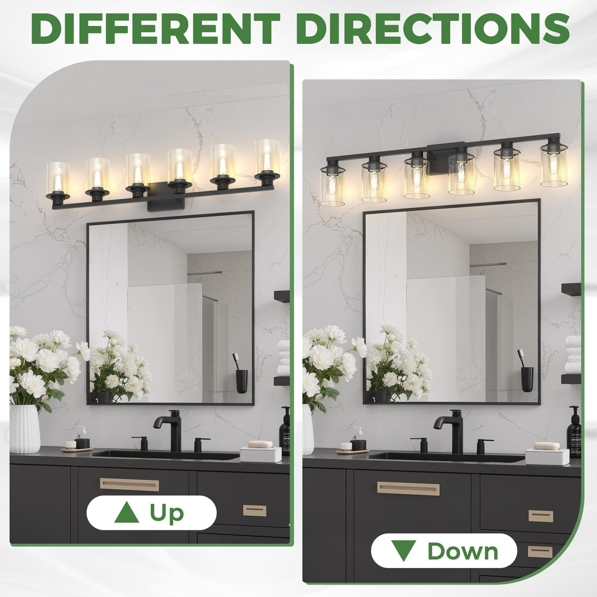 Bathroom Vanity Light Fixture Over Mirror 6 (Black / 6-Light)