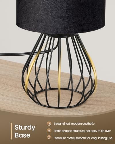 Black Table Lamp (Black Velvet + Black)