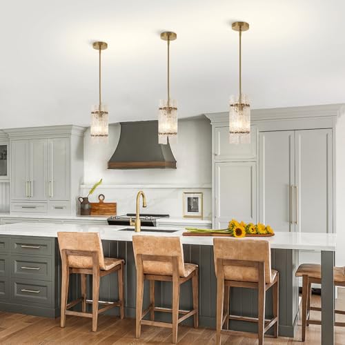 Gold Crystal Pendant Light for Kitchen Island