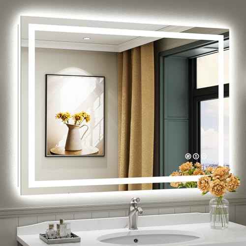 48x36 Inch LED Bathroom Mirror with Lights (Backlit+front Lit / 48"L x 36"W)