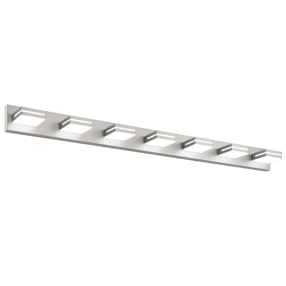 LED Modern Bathroom Vanity Light Fixtures (7-Light, 55-Inch / Nickel, 100%-0% White)
