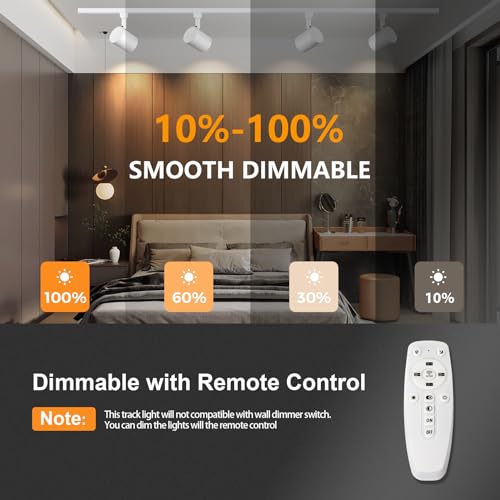 Dimmable Plug in Track Lighting with Remote (White / 8 Lights)