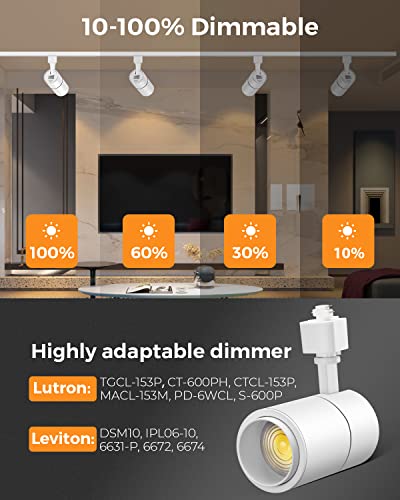 3 Color Zoomable 20W LED Track Lighting Heads H Type (White)