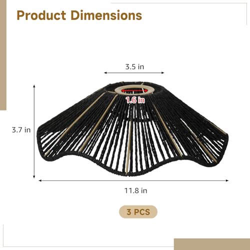 3PCS Rattan Lamp Shade