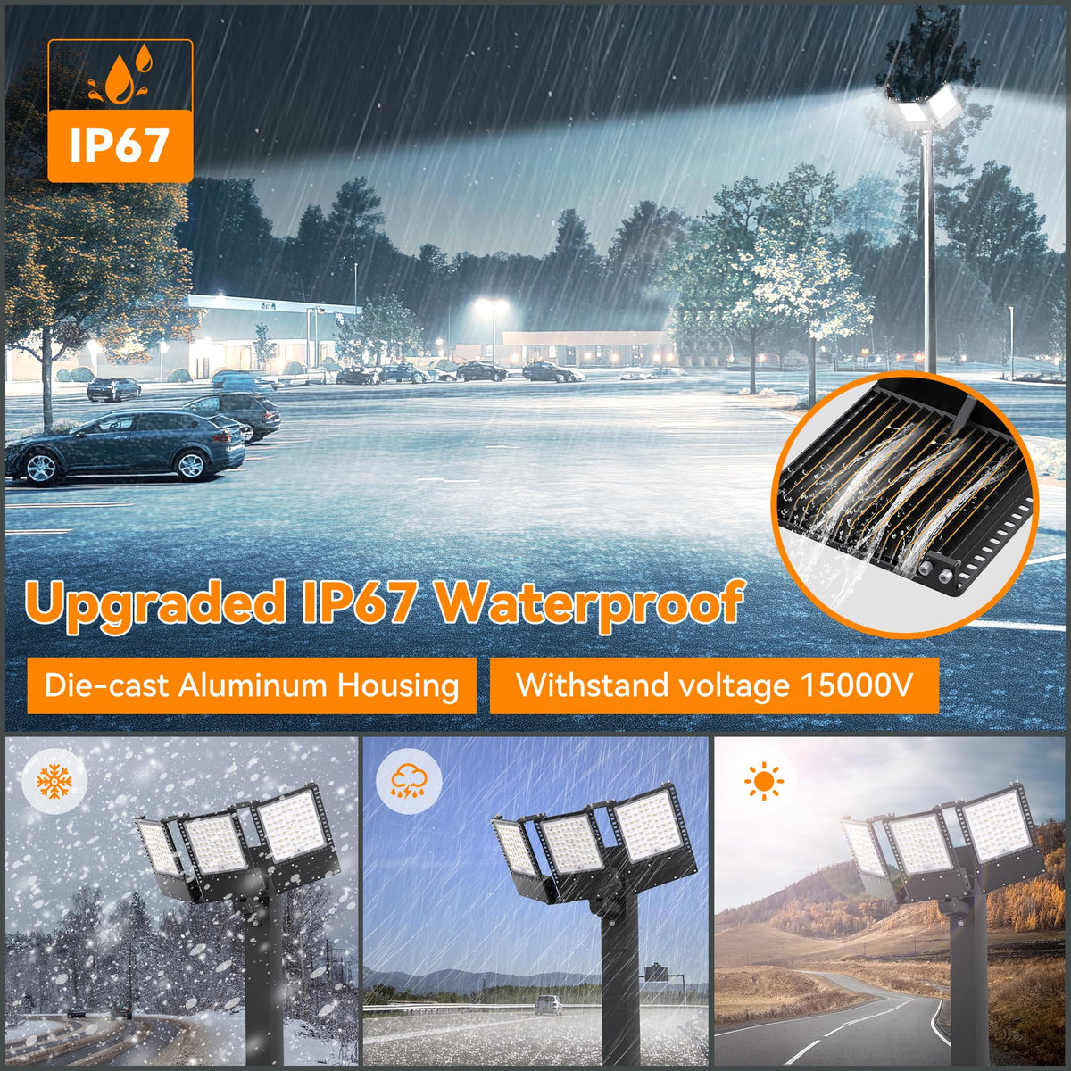 2025 New Upgraded 600W Dusk to Dawn LED Parking Lot Light 90000lm 5000K (600W)