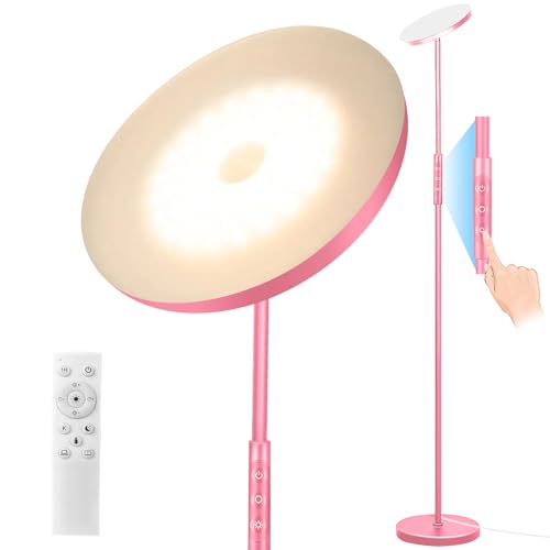 Floor Lamp Upgraded 40W 4000LM Super Bright Torchiere LED Floor Lamps for Living Room (40W Pink)