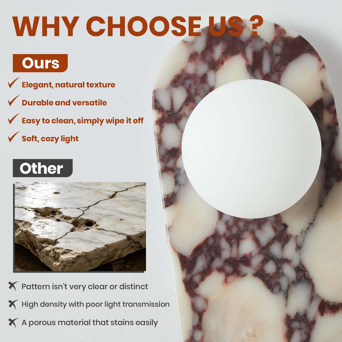 Natural Alabaster Wall Sconce (Natural White / 1 Pack)
