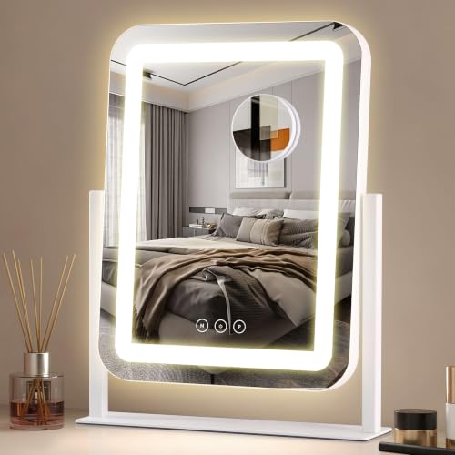 Vanity Mirror with Lights (White / 16.5"L x 13"W)