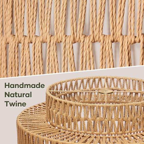 19" Boho Rattan Chandelier for Dining Room Light Fixture (Country / 5-Light)