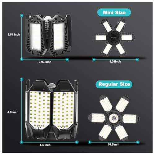 Led Garage Lights Bulb 10 Pack 140W Super Bright Ceiling Led Shop Lights 6 Deformable Panels Screw in E26 (10 PACK Garage Lights)