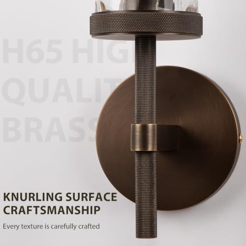 15" Knurled‑Craft Hardwired Bronze Wall Sconce (Bronze-Water Ripples / 15″-2 Pack)