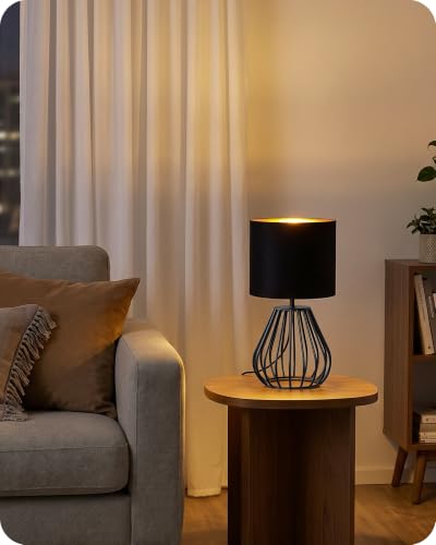 Black Table Lamp (Black Velvet + Black)