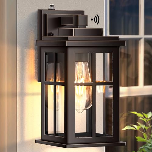 Dusk to Dawn Outside Lights for House (Dusk to Dawn 1 Pack / Oil-Rubbed Bronze(Gold Trim))