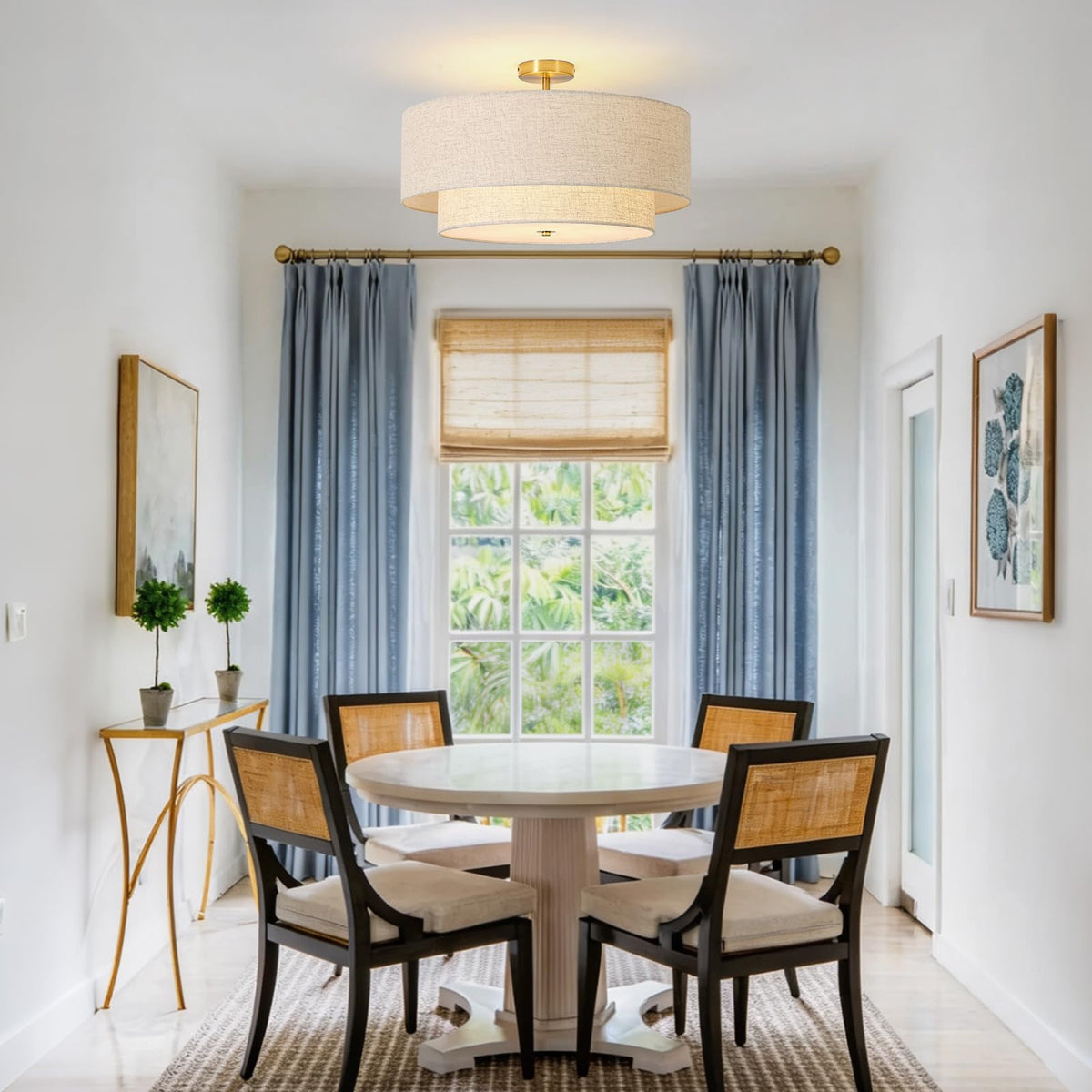 23.6" Semi Flush Mount Ceiling Light (Gold / 23.6")