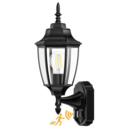 Motion Sensor Outdoor Wall Lights (Black / 1 Pack)