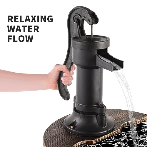 40 Inch 3 Tier Barrel Waterfall Fountain Outdoor Water Fountains Barrel Wood 3 (3-tier)