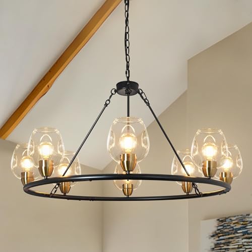 Black Wagon Wheel Chandelier