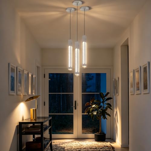 Integrated LED Pendant Lights Fixture (Brushed Nickel / 3 Pack)