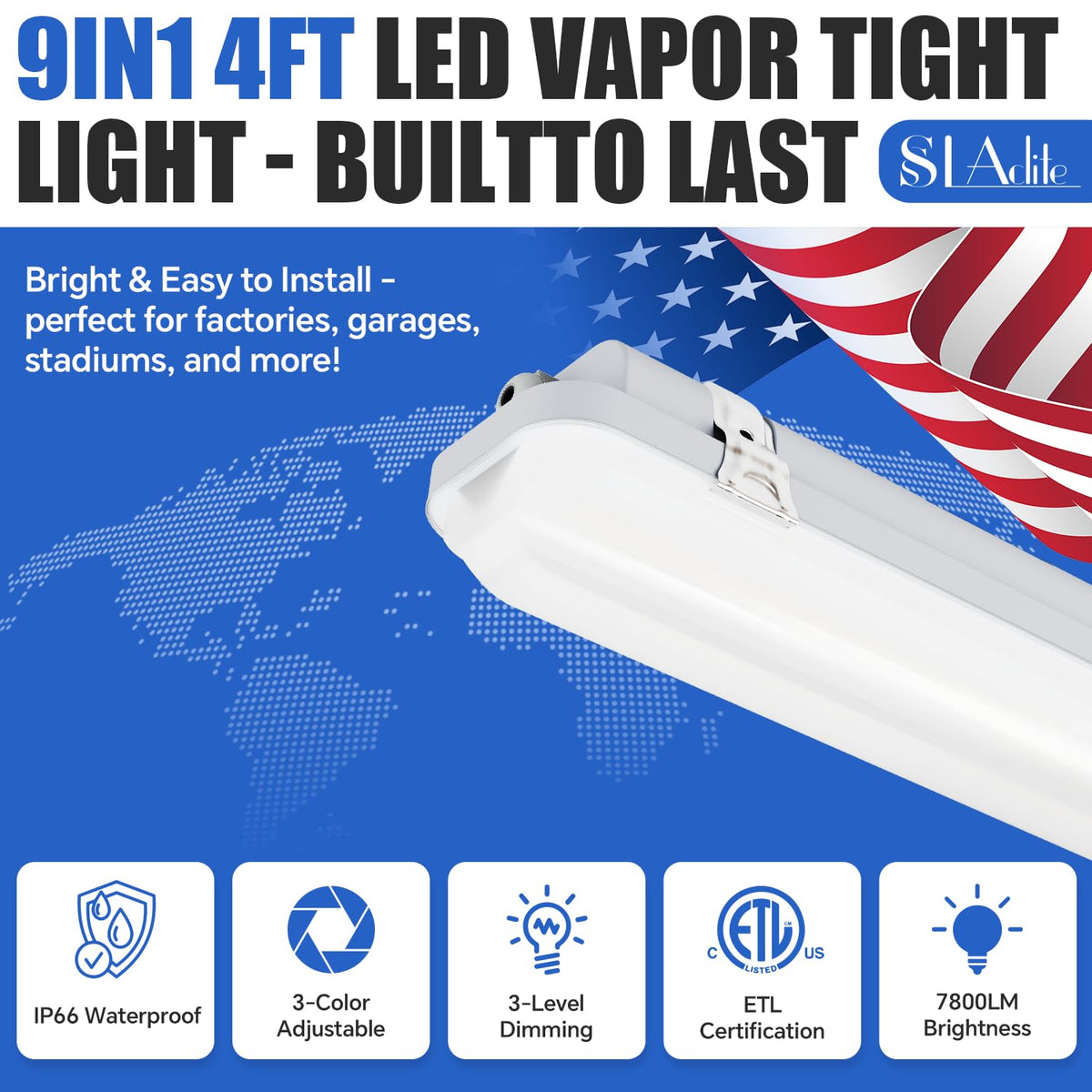4FT LED Vapor Tight Light 60W (4FT (8-Pack))