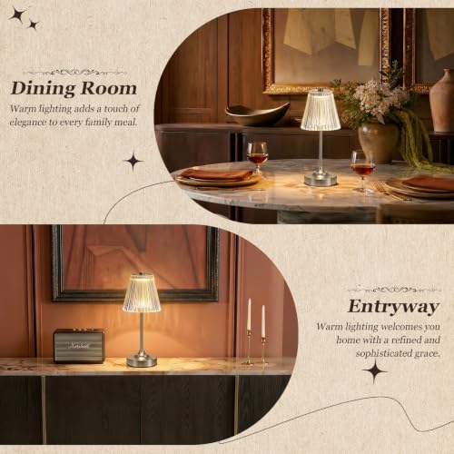 Silver Cordless Rechargeable Table Lamp (Silver / 1 Pack)