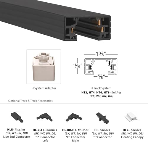 H Track 2FT Single Circuit Field Cuttable 120V Track for H Style 3 (Dark Bronze / 2 Feet / H-Series)