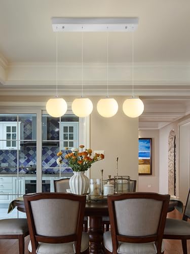 Modern Kitchen Island Lighting Linear Chandeliers for Dining Room 4 (Silver-White / Rectangle 4-Light)