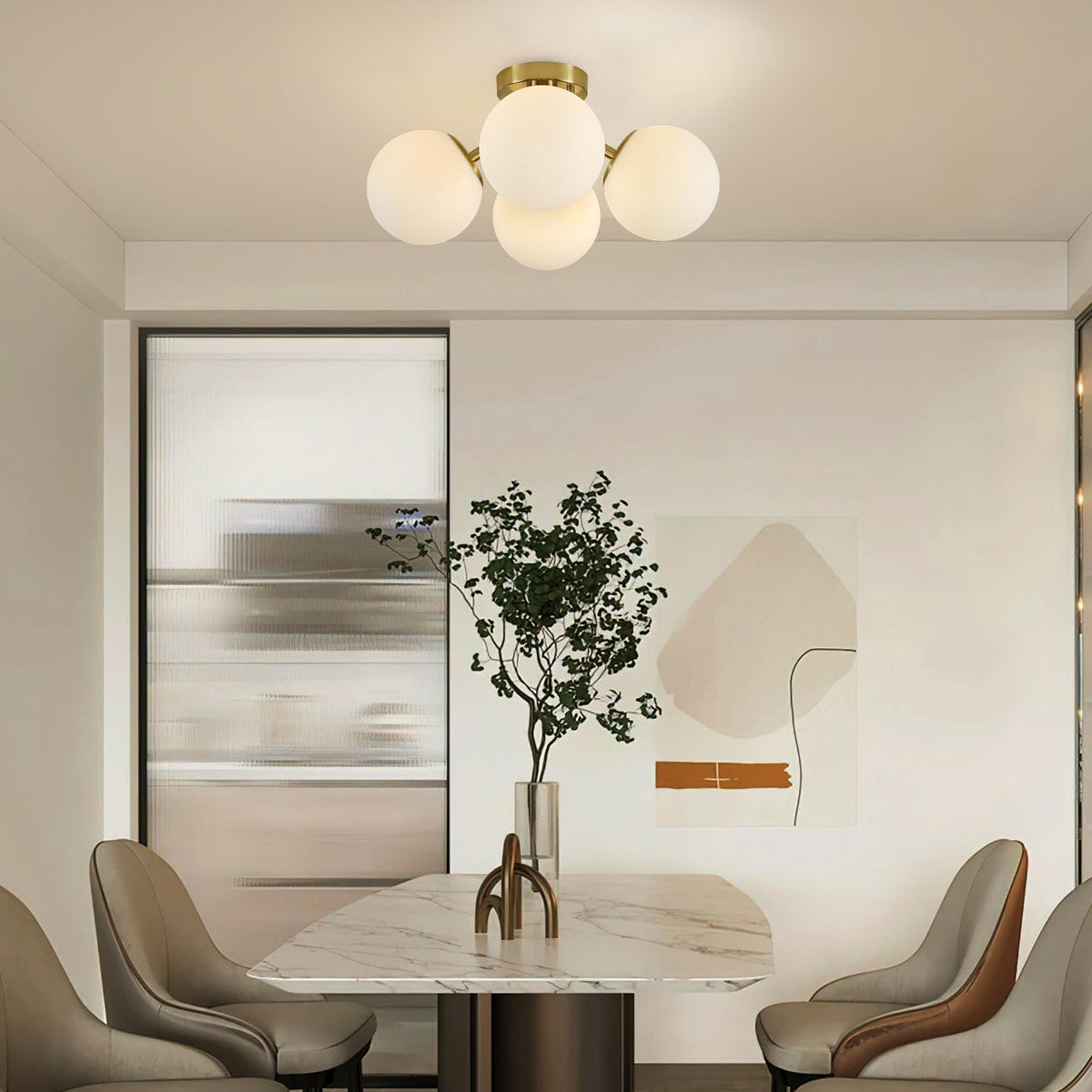 4 Light Mid Century Modern Ceiling Light (4-Light Gold / 4-Light)